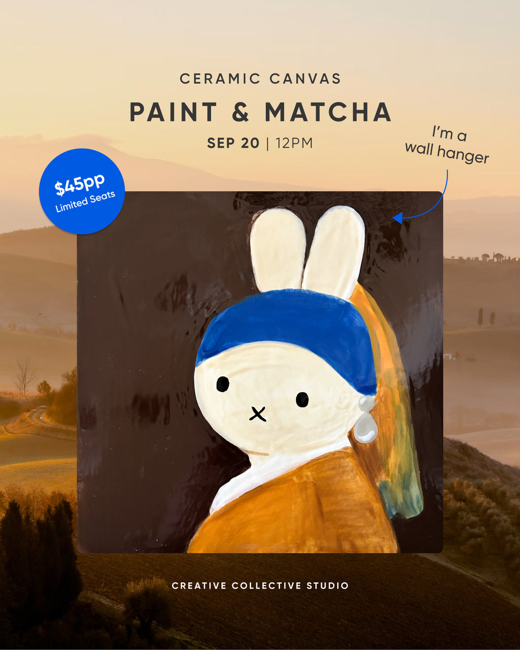 Sep 20 | 12:00 PM | Ceramic Canvas Paint & Sip: Miffy With The Pearl Earrings