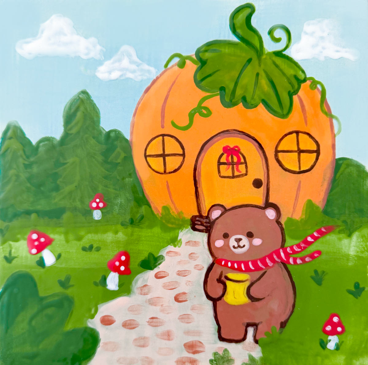 Nov 15 | 12:00 PM | Ceramic Canvas Paint & Sip: Pumpkin Cottage